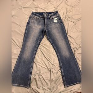 BKE Women's Straight Leg Jeans in Dark Blue
